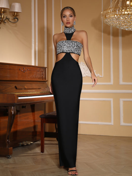 Strapless Waist-exposing Long Dress - vevewholesale