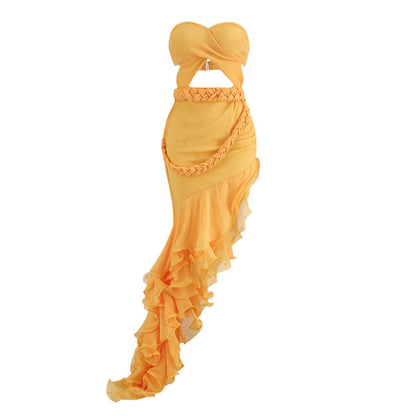 Backless Strapless Maxi Dress - vevewholesale
