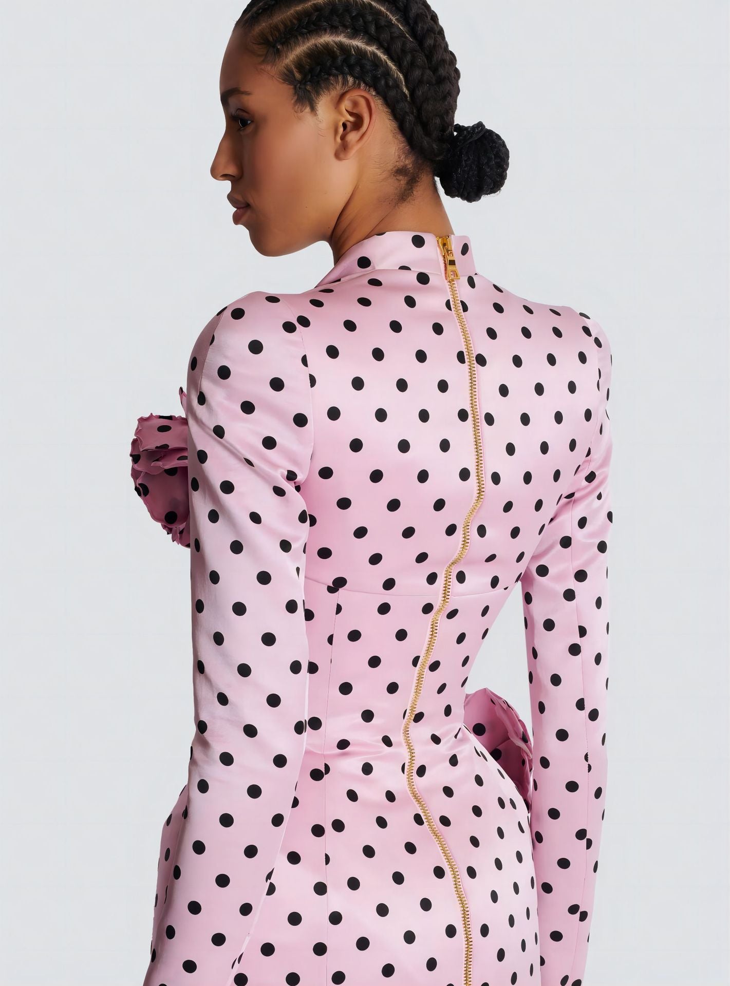 Polka Dot Mini Dress-Pink - vevewholesale