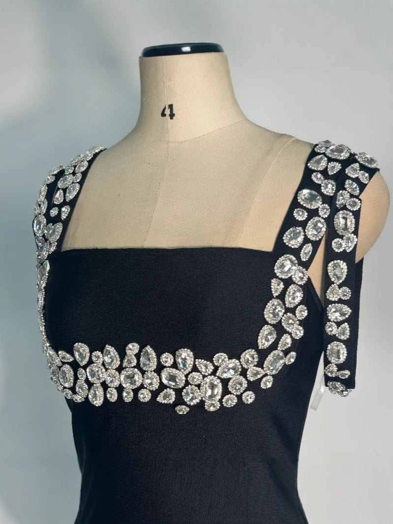 A sparkling and diamond-adorned elegant dress