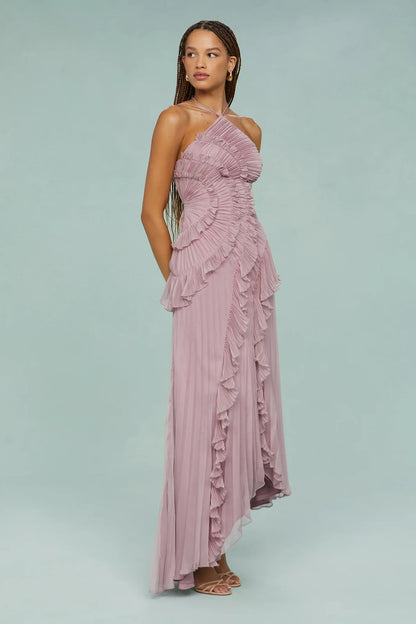 Chiffon Ruffled Long Dress