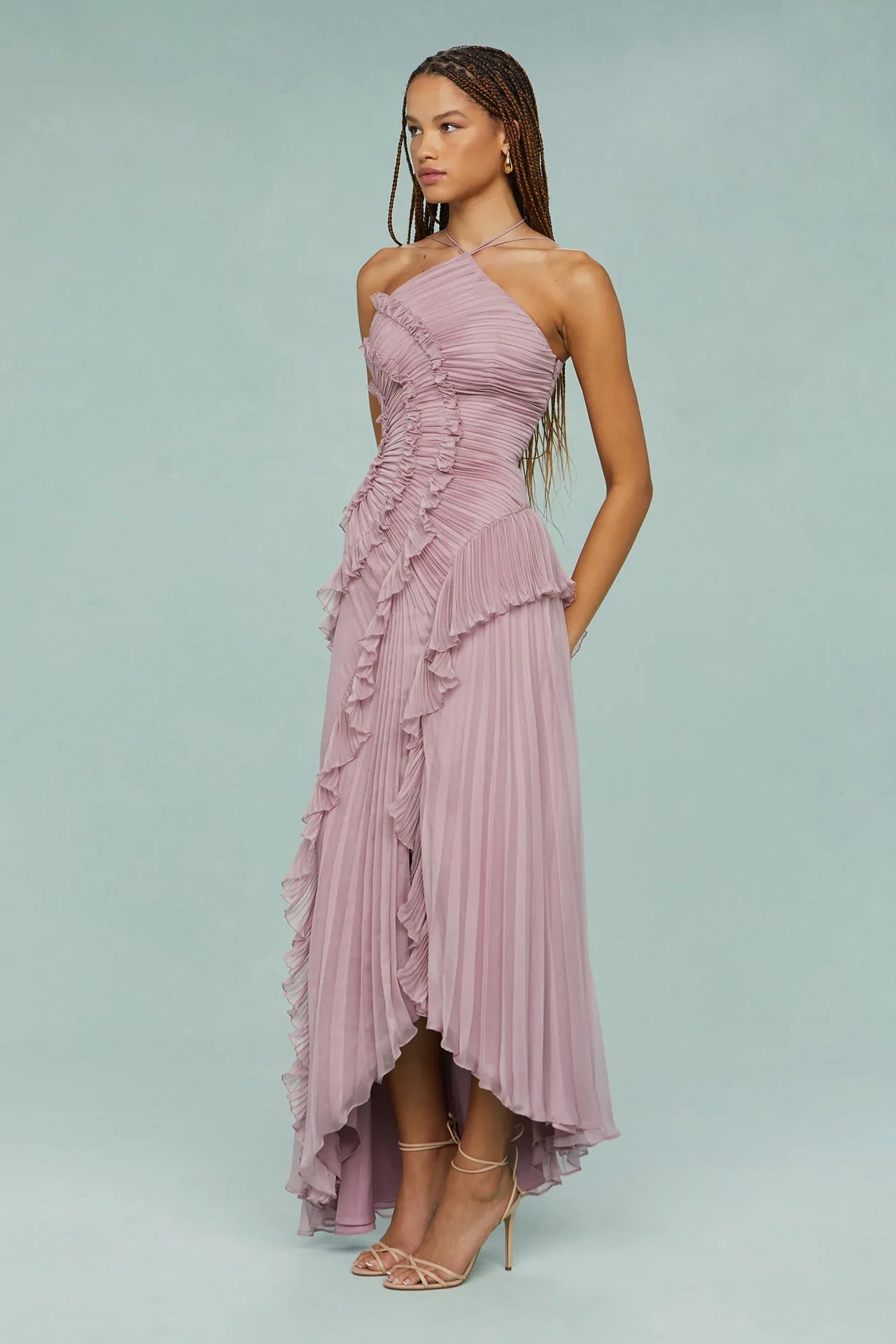 Chiffon Ruffled Long Dress