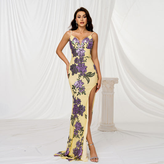Halter V-neck Cut-out Maxi Dress - vevewholesale