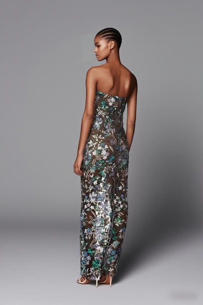 Strapless One Shoulder Long Dress - vevewholesale