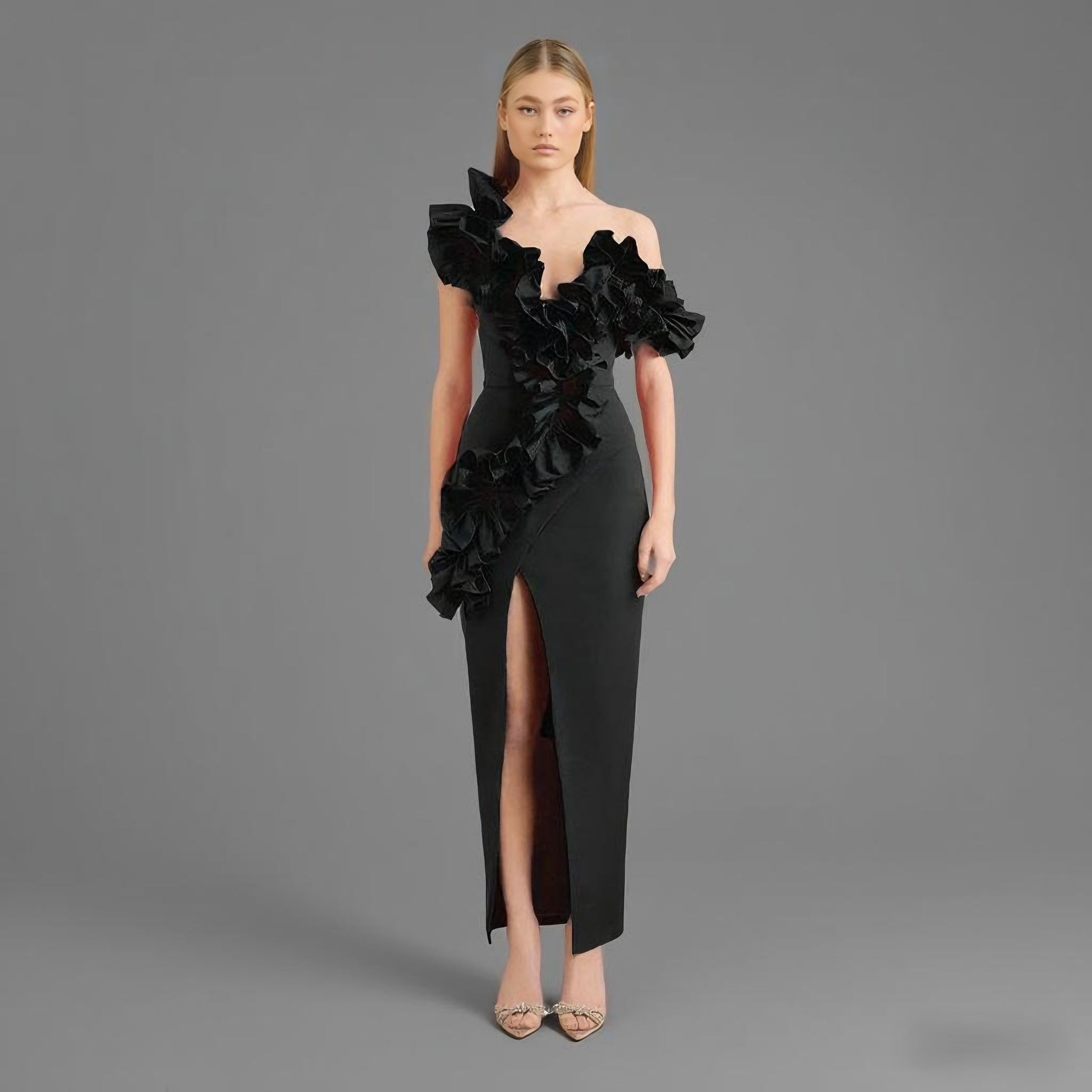 Fungus Long Dress-Black - vevewholesale