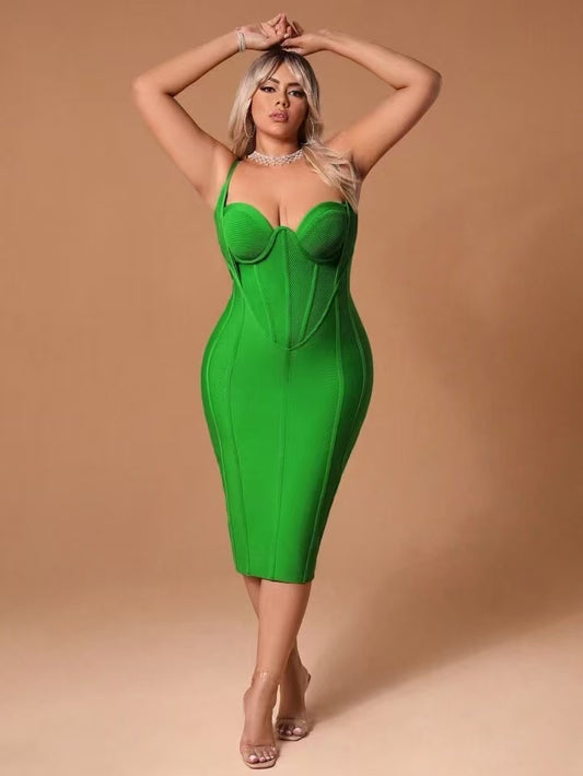Large-Sized Halter Midi Dress