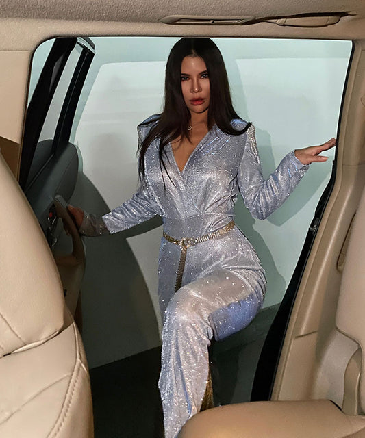 V Neck Jumpsuit - vevewholesale