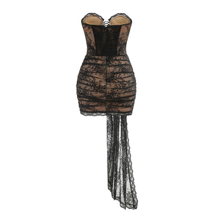 Strapless Lace Mini Dress - vevewholesale
