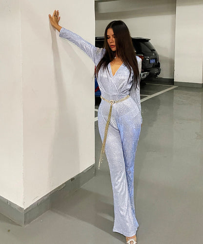 V Neck Jumpsuit - vevewholesale