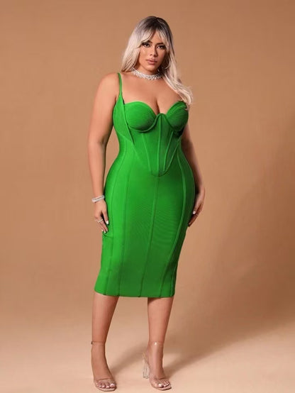 Large-Sized Halter Midi Dress