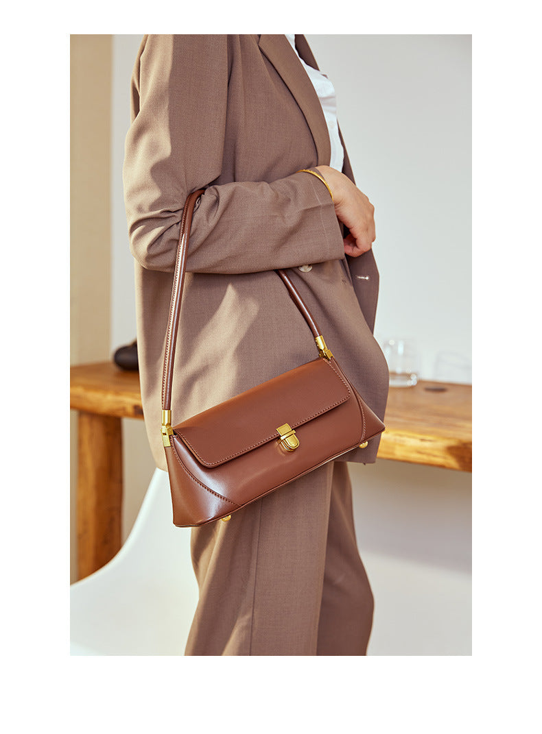 French Genuine Leather Underarm Bag - vevewholesale