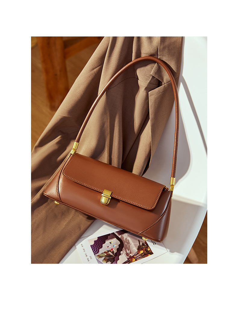 French Genuine Leather Underarm Bag - vevewholesale