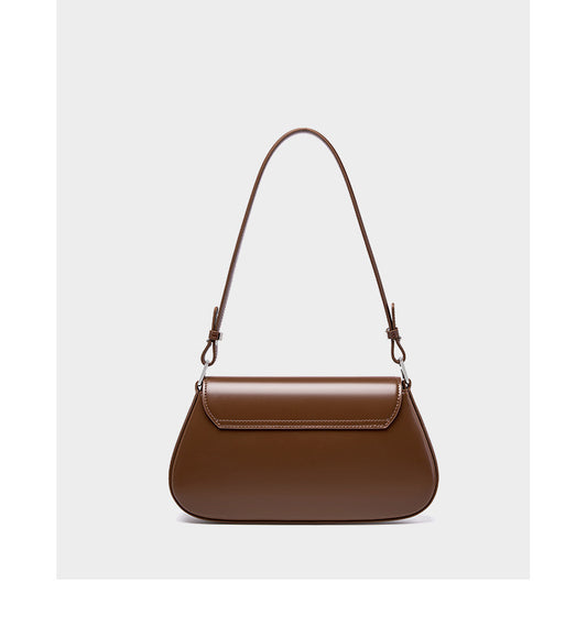 Genuine Leather Crossbody Bag-Coffee Color - vevewholesale