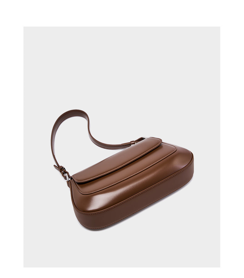 Genuine Leather Crossbody Bag-Coffee Color - vevewholesale