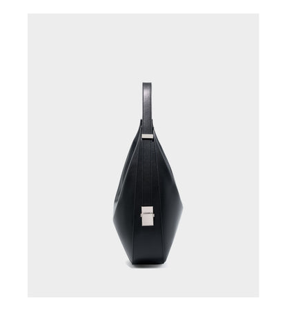 Crescent Shaped Bucket Bag-Black - vevewholesale