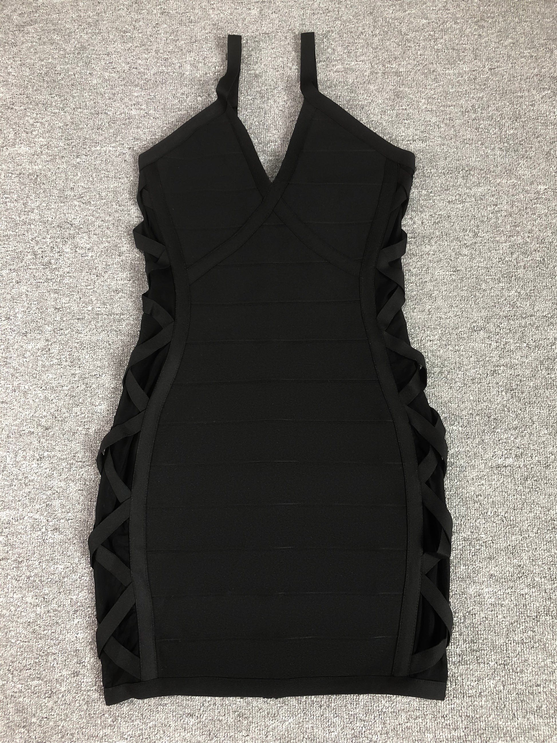 Crossed Side Mesh Mini Dress - vevewholesale