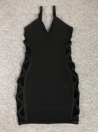Crossed Side Mesh Mini Dress - vevewholesale
