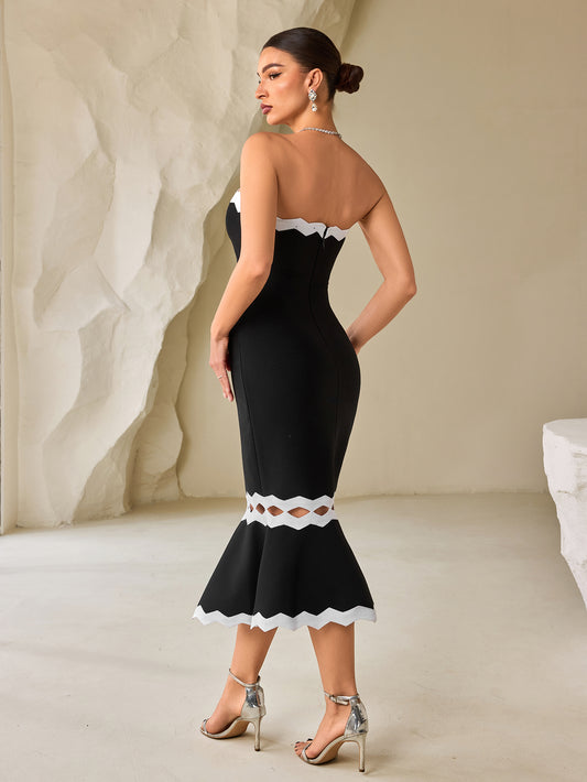 Hepburn Style Fishtail Slit Mini Dress