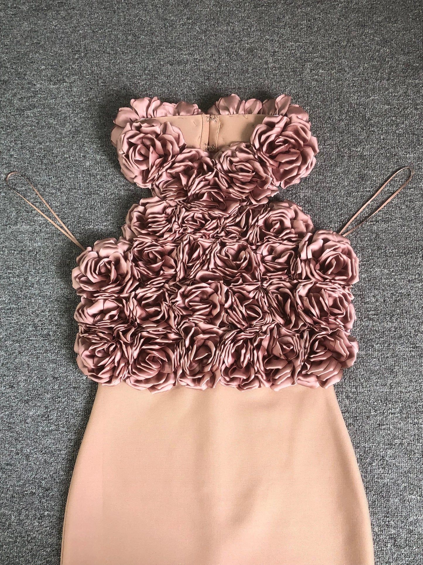 Big Flower Midi Dress-Apricot Color - vevewholesale
