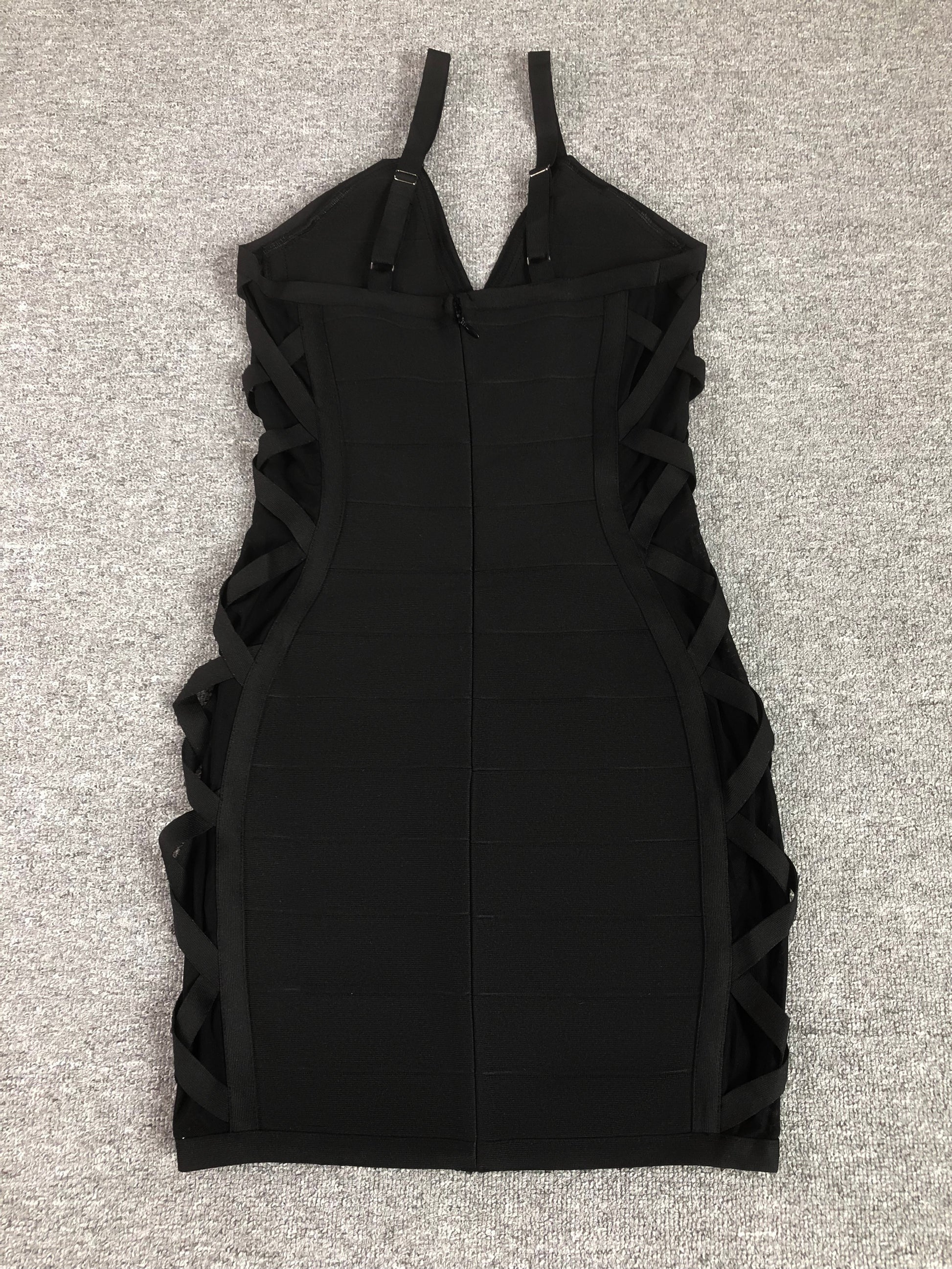 Crossed Side Mesh Mini Dress - vevewholesale