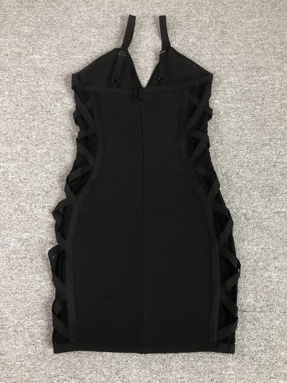Crossed Side Mesh Mini Dress - vevewholesale