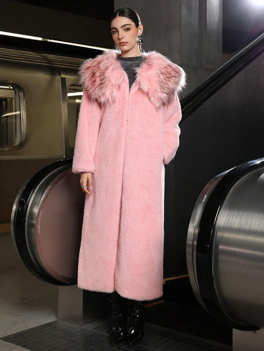 Cardigan Fur Long Coat