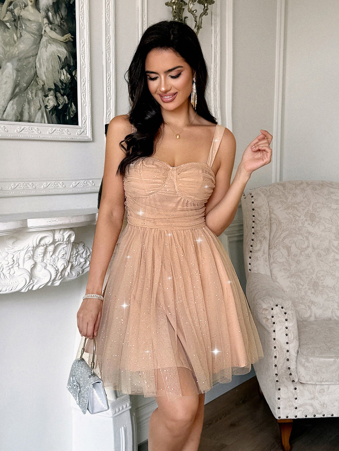 Elegant Halter Mini Dress