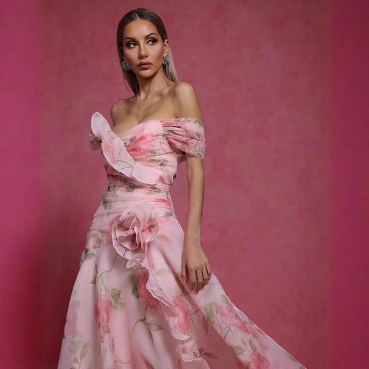 Vestido largo estampado floral