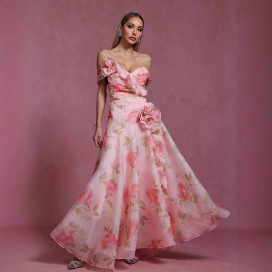 Vestido largo estampado floral