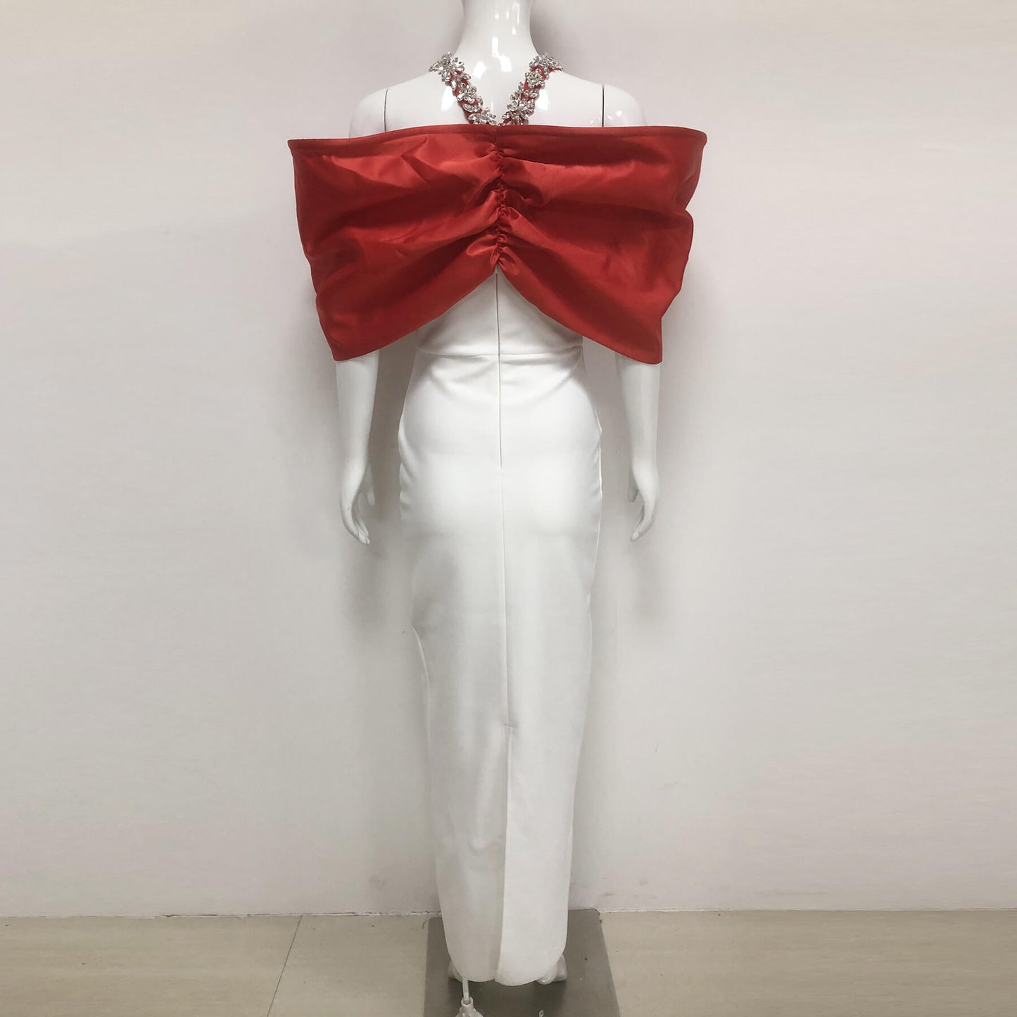 Halter-Neck Off-The-Shoulder Bandage Dress