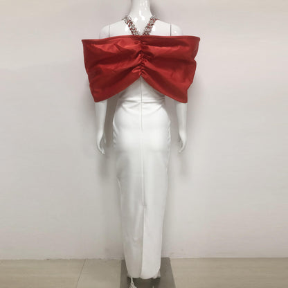 Halter-Neck Off-The-Shoulder Bandage Dress