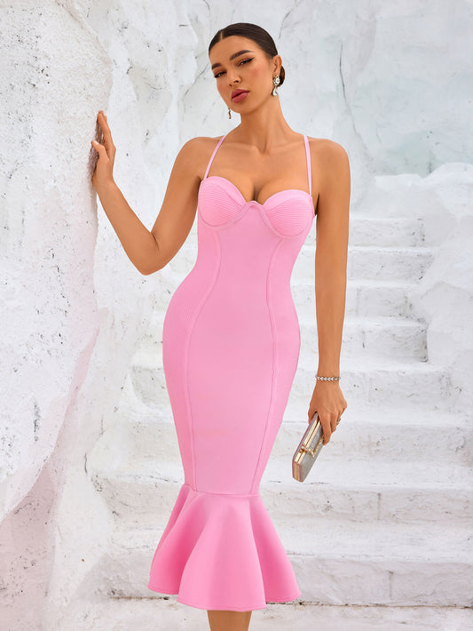 Halter Fishtail Bandage Dress