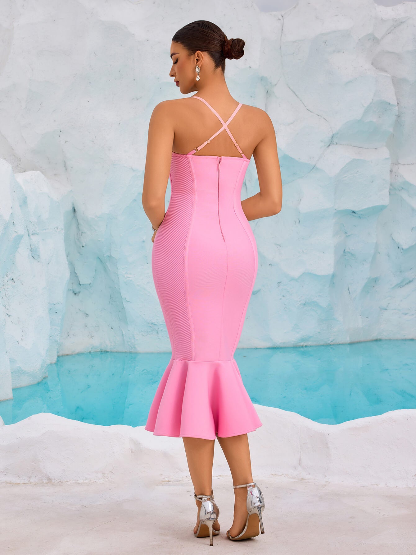 Halter Fishtail Bandage Dress
