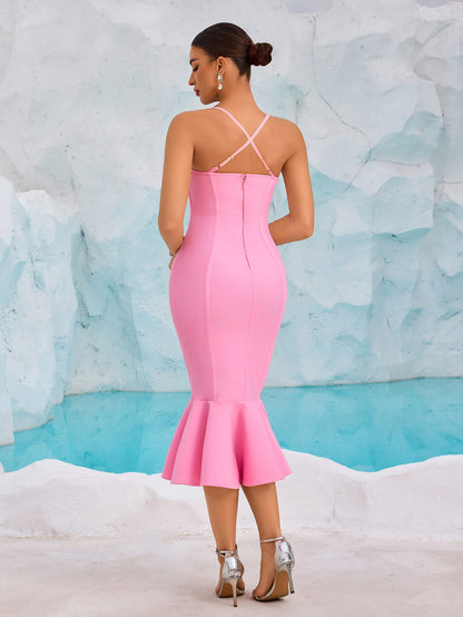 Halter Fishtail Bandage Dress