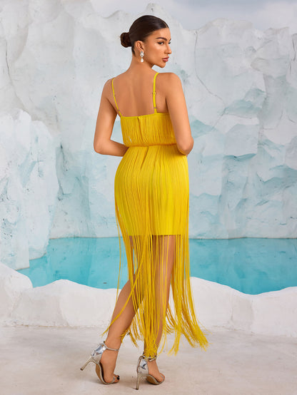 Halter Tassel Bandage Dress