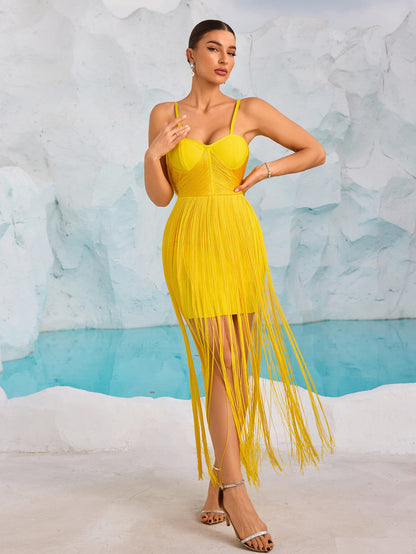 Halter Tassel Bandage Dress