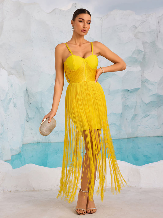 Halter Tassel Bandage Dress