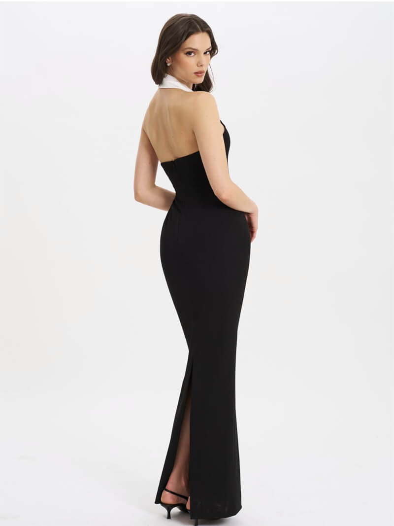 Herben V-neck Long Dress