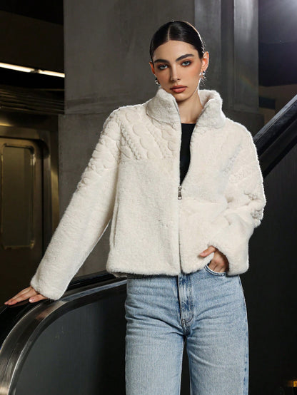 Abrigo de lana de cuello alto