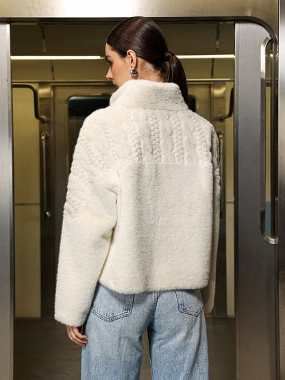 Abrigo de lana de cuello alto