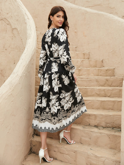 Round Neck Loose Long Dress