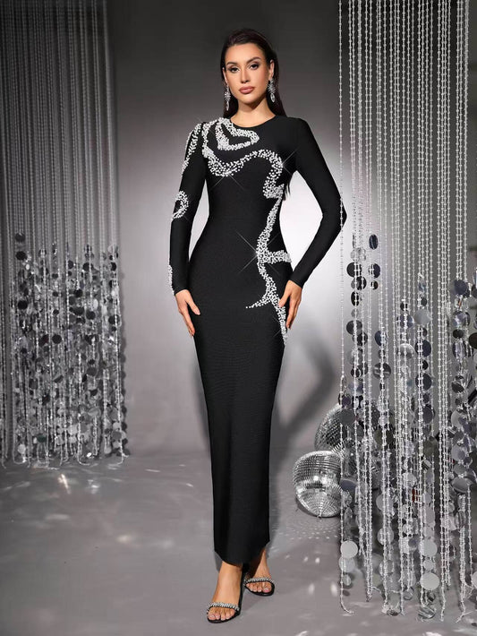 Long-Sleeved Fitted Fishtail   Bandage Dress