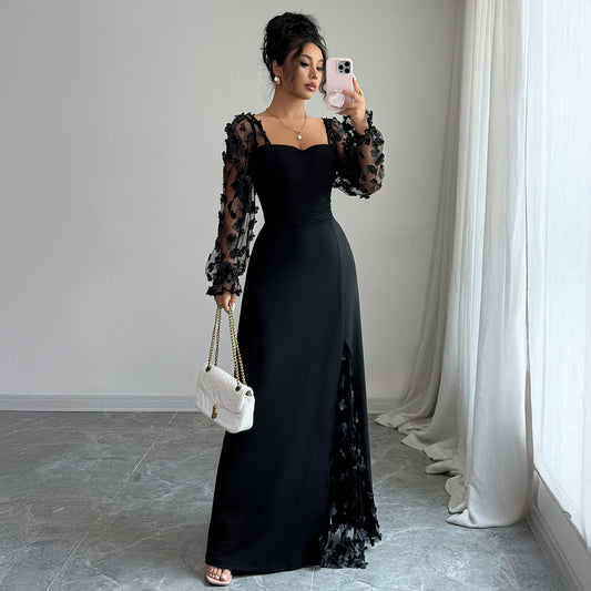 Long-Sleeved  Autumn And Winter Long Dress