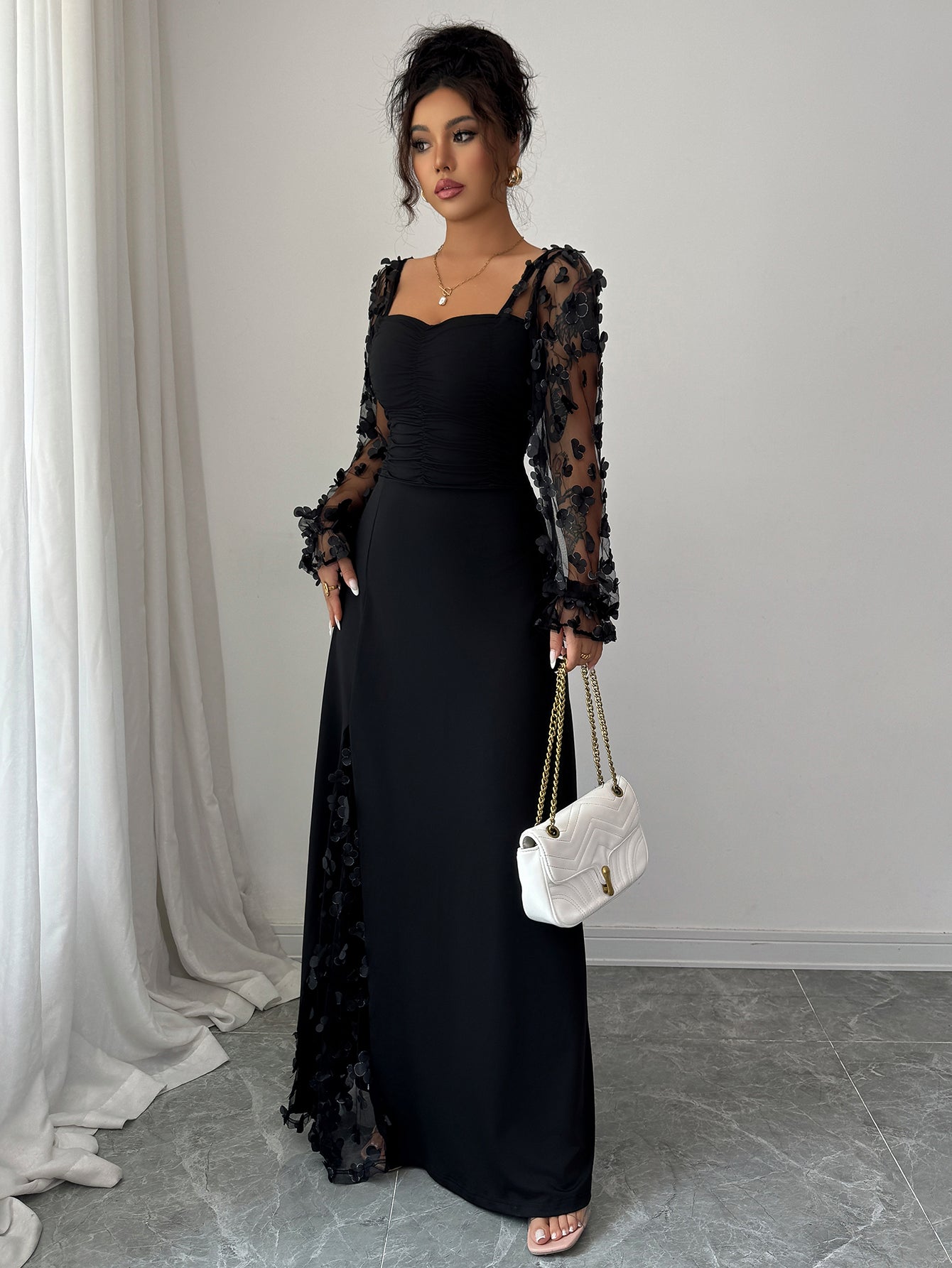 Long-Sleeved  Autumn And Winter Long Dress