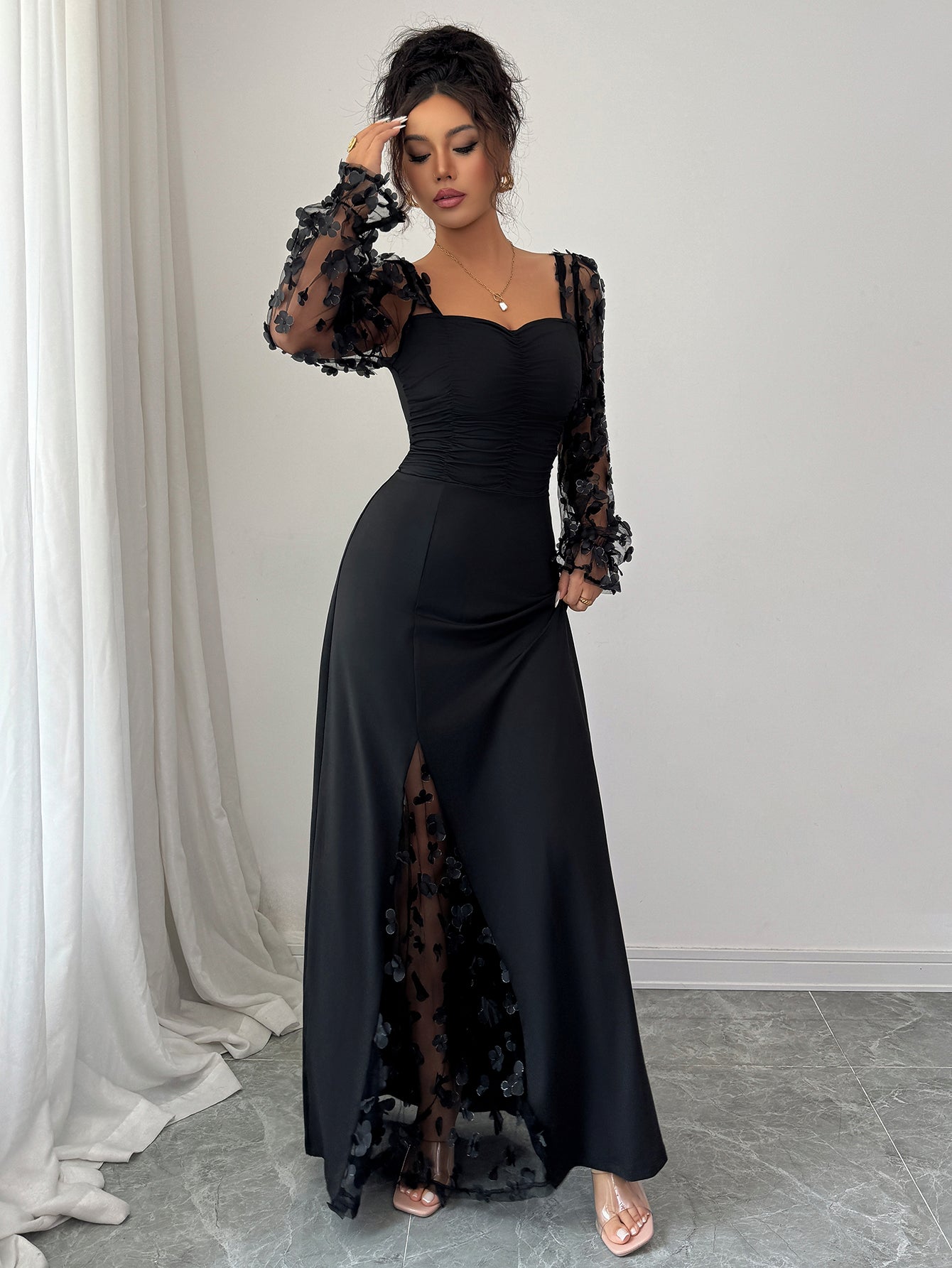Long-Sleeved  Autumn And Winter Long Dress