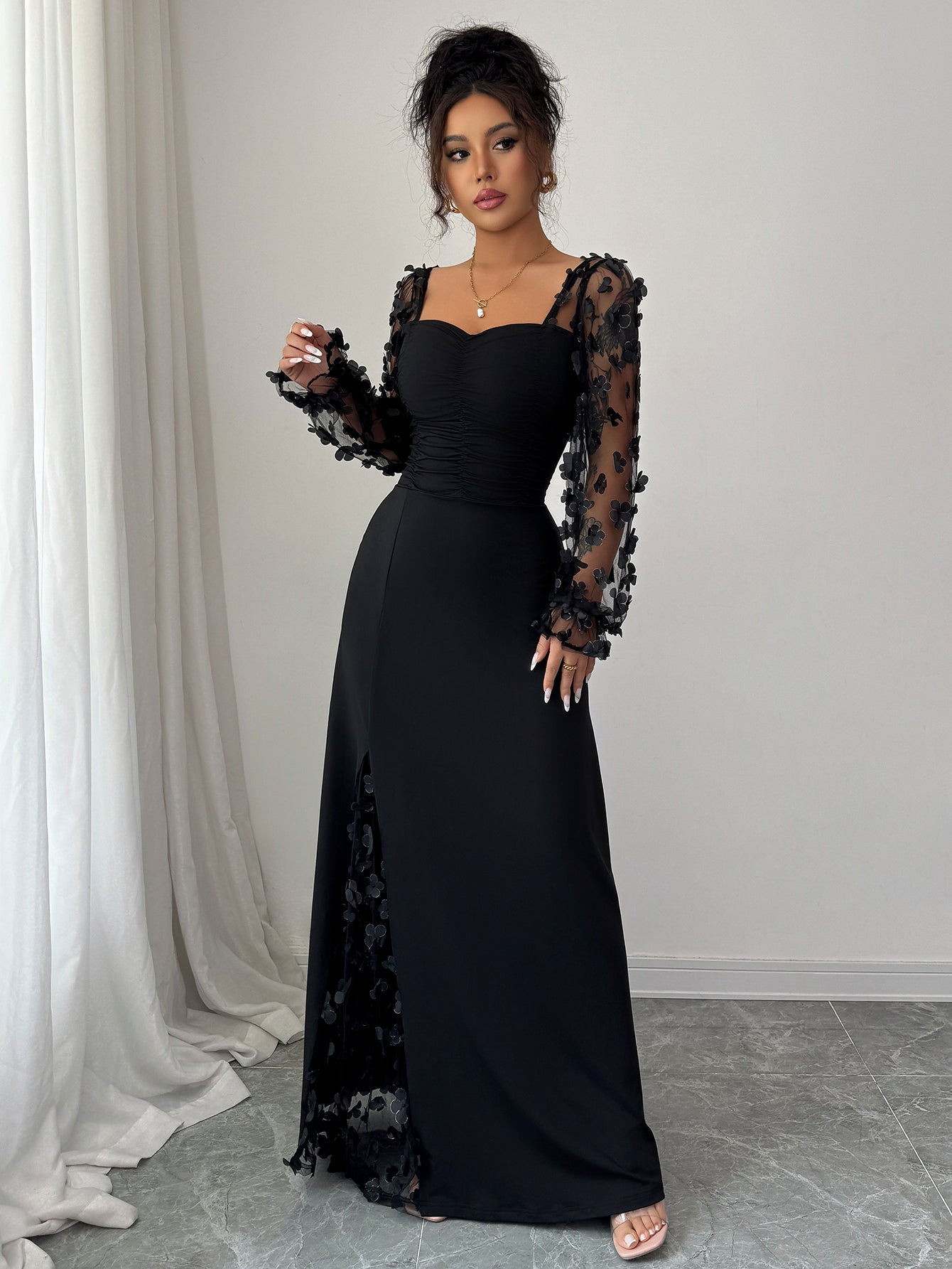 Long-Sleeved  Autumn And Winter Long Dress