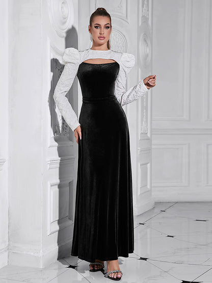 Long Sleeved Round Neck maxi Dress