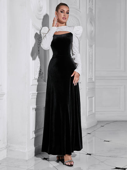 Long Sleeved Round Neck maxi Dress