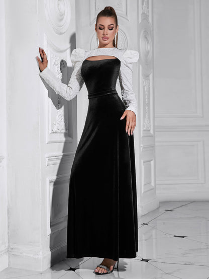 Long Sleeved Round Neck maxi Dress