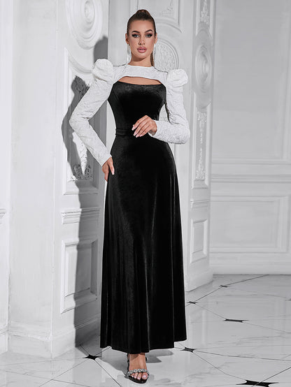 Long Sleeved Round Neck maxi Dress